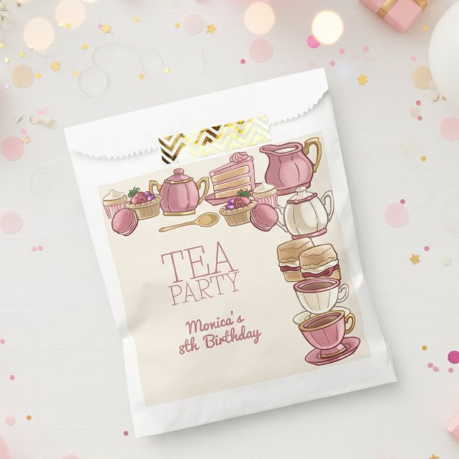 Pink Tea girl birthday party Favour Bags (Creator Uploaded)