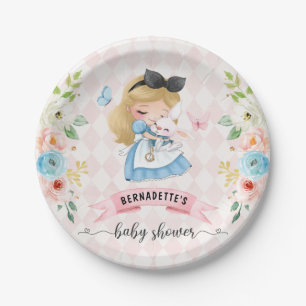 Pink Tea Party Baby Shower Paper Plate