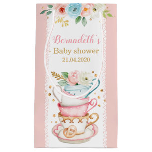 Pink Tea Party Baby Shower Small Gift Bag