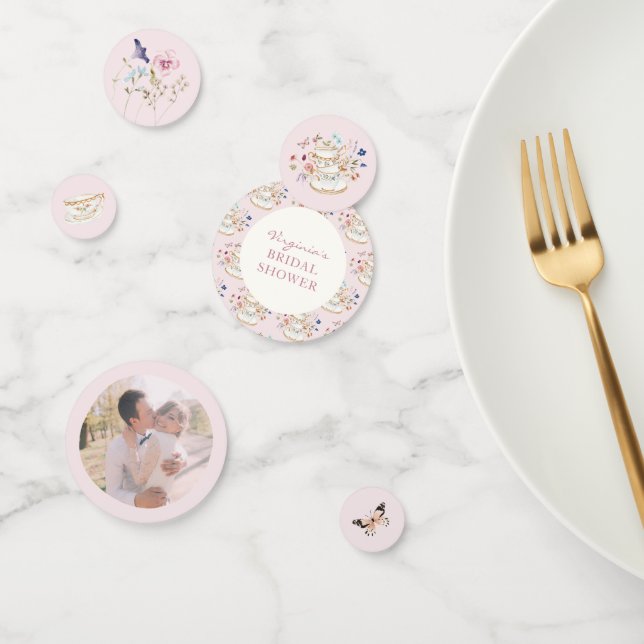 Pink Tea Party Bridal Shower Confetti (Group)