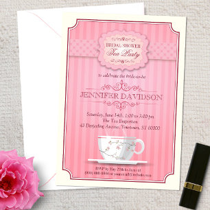Pink Tea Party Bridal Shower Invitation