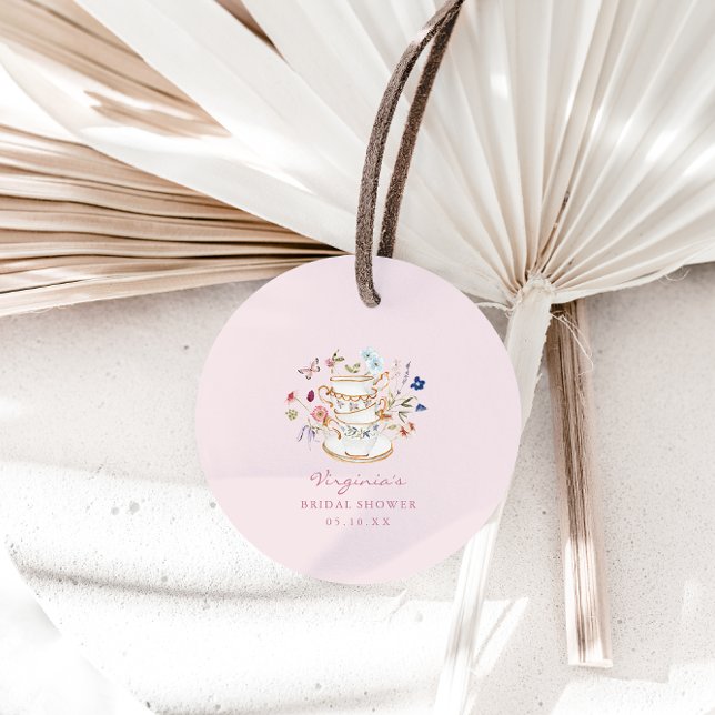 Pink Tea Party Favour Tags (Pink Floral Tea Party Favor Tags by Painted Paperie
)