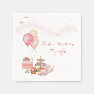Pink Tea Party Spa Birthday Napkin