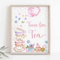 Pink Tea Party Time for Tea Birthday