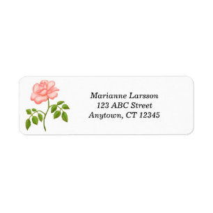Pink Tea Rose Address Labels