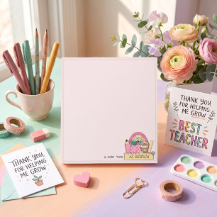 Pink Teacher appreciation retro pencil Notepad