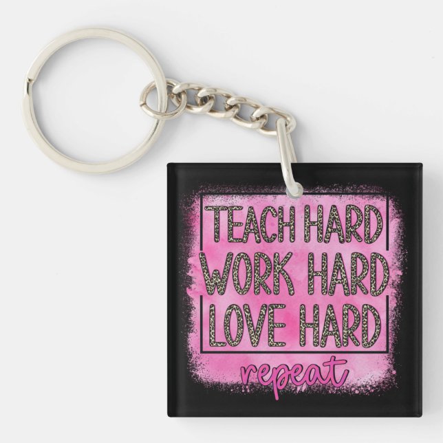 Pink Teaching Affirmations Key Ring (Front)