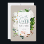 Pink, teal and orchid tropical floral save the date<br><div class="desc">Pink,  teal and orchid tropical floral design. Beautiful modern script text. Part of a collection.</div>
