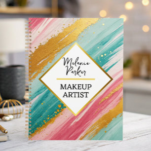 pink teal gold paint planner