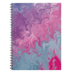 Pink & Teal Liquid Marble Abstract Pattern Notebook