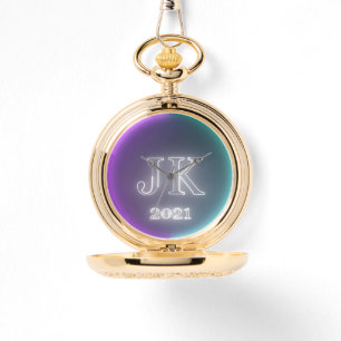 Pink Teal Pocket Watch