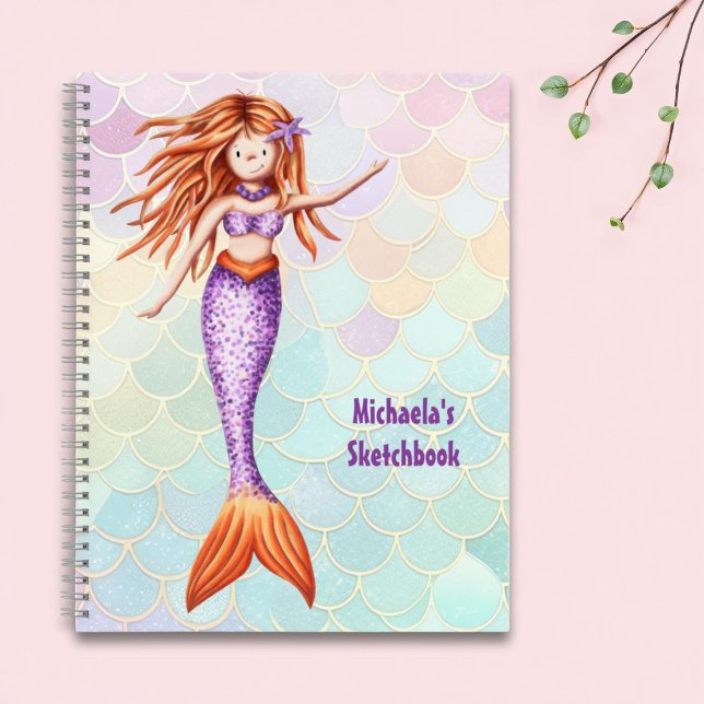 Pink Teal Scales Mermaid Sketchbook Notebook (Creator Uploaded)