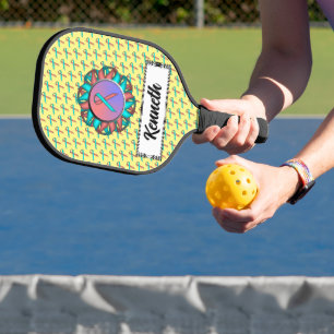 Pink-Teal Standard Ribbon by Kenneth Yoncich Pickleball Paddle
