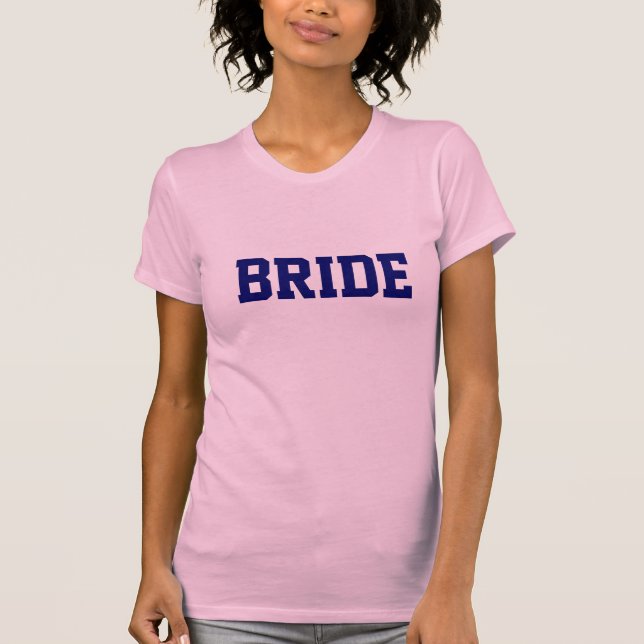 Pink Team Bride Ladies 3/4 Sleeve Raglan Top (Front)