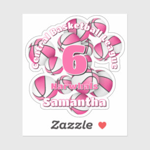 pink team colours basketballs girls sports