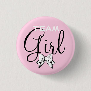 Pink Team Girl Baby Shower Game 3 Cm Round Badge