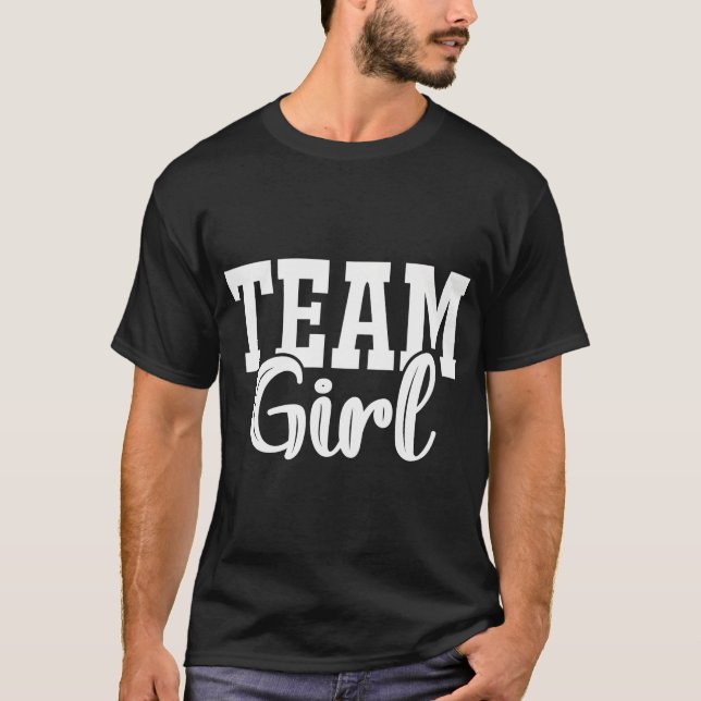 Pink Team Girl Team Boy Gender Reveal Party Matchi T-Shirt (Front)