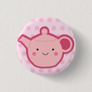 Pink Teapot 3 Cm Round Badge