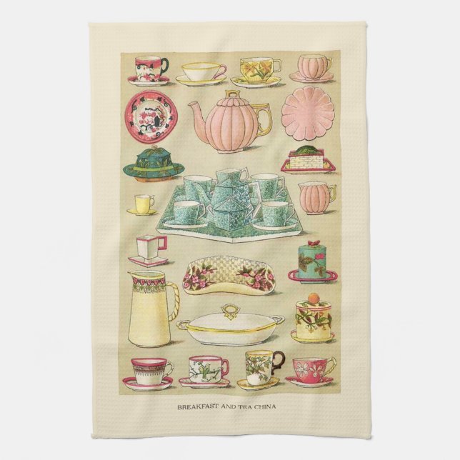 Pink Teapot Tea Towel (Vertical)