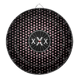 Pink Techno Dots Modern Monogram Dartboard
