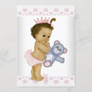 Pink Teddy Bear Baby Shower Invitation