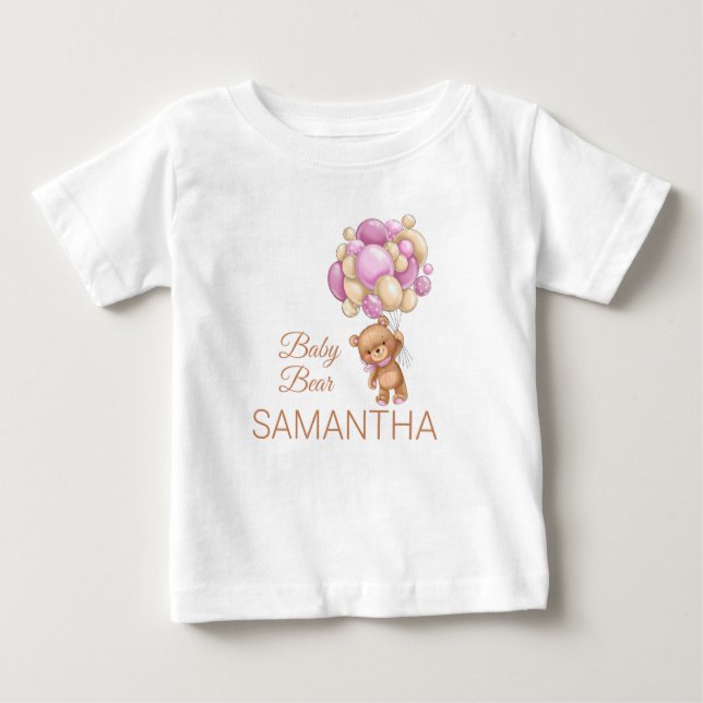 pink teddy bear  baby T-Shirt (Front)