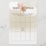 Pink Teddy Bear BINGO Baby Shower Games Flyer<br><div class="desc">This Pink Teddy Bear BINGO Baby Shower Games is perfect to host at your baby shower!</div>