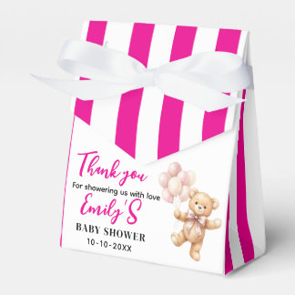 Pink Teddy Bear girl Baby Shower Favour Box