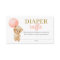 Pink Teddy Bear Girl Diaper Raffle Enclosure Card