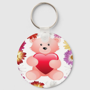 Pink Teddy Bear keychain