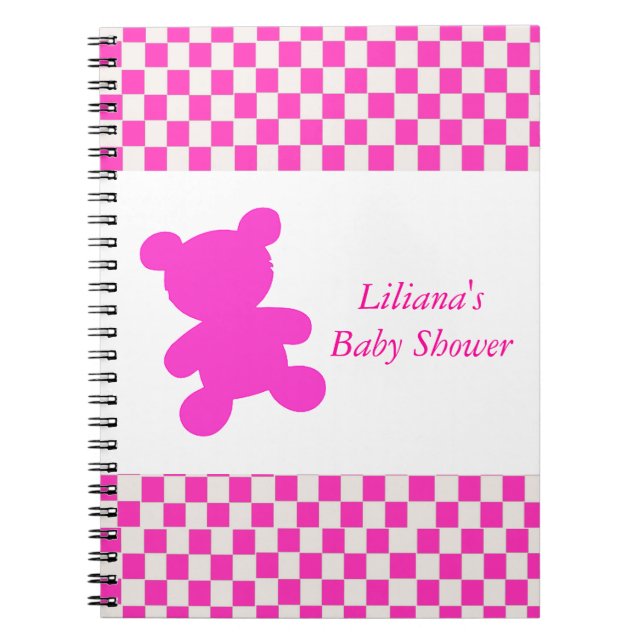 Pink Teddy Bear Shower Notebook (Front)