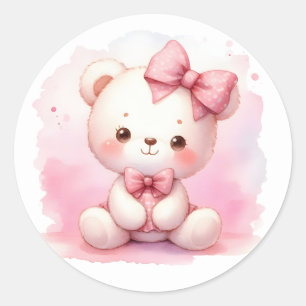 Pink Teddy Bear Stickers
