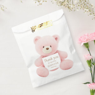 Pink Teddy Bear Thank you Favour Bags
