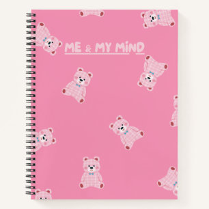 "Pink Teddy Parade – Kawaii Journal Notebook"