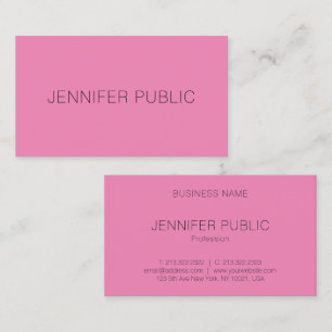 Pink Template Professional Modern Elegant Trendy Business Card