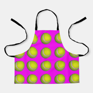 Pink Tennis Ball Pattern, Girls Full Print Apron