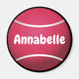 Pink Tennis Ball Personalise Magnet
