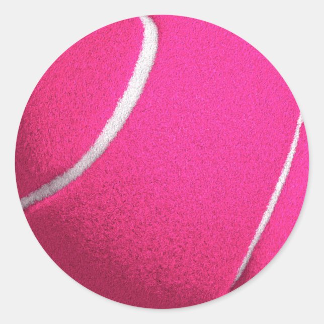 Pink Tennis Classic Round Sticker (Front)