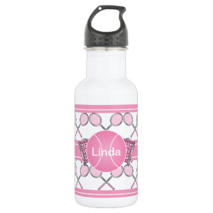 Pink Tennis Design DIY Name 532 Ml Water Bottle