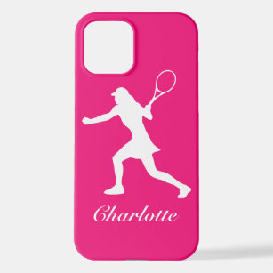 Pink tennis silhouette Zazzle Value iPhone 12 Case