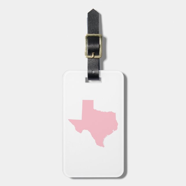Pink Texas Luggage Tag (Front Vertical)