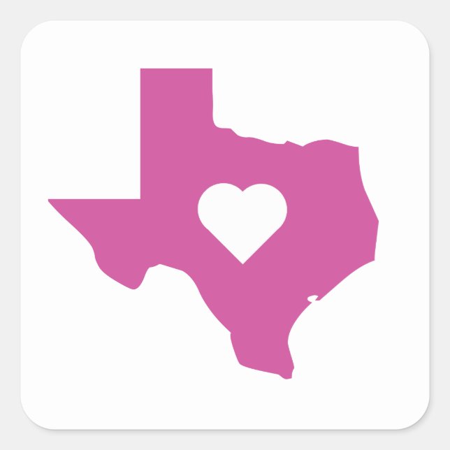 Pink Texas Square Sticker (Front)