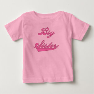 Pink Text Big Sister Baby T-Shirt