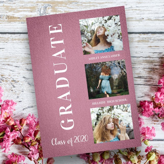 Pink Textile Graduation Three Photo Session (Creator Uploaded)