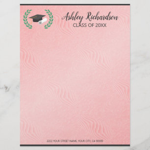 Pink Texture Background Custom Letterhead