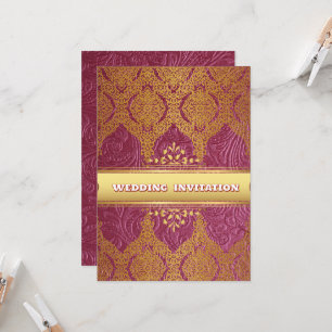 Pink Texture Floral Islamic Wedding Invitation