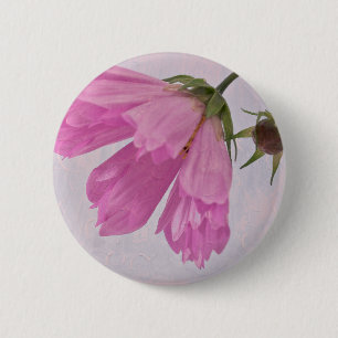 Pink Textured Cosmo Flower Pin Button
