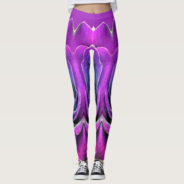 Pink textured "Ratti_Creative_Arts" Leggings (Front)