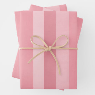 Pink Textured Stripes Pattern Wrapping Paper Sheet