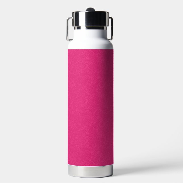 Pink textured surface with subtle swirling pattern water bottle (Front)